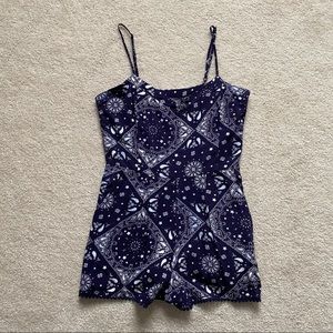 Cotton On Paisley Blue Cami Romper